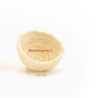 Broednest sisal klein wit 8.5 cm.