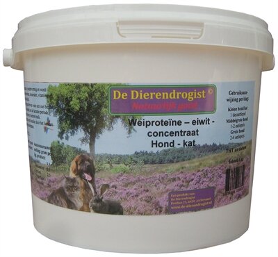 Dierendrogist wei proteine eiwit concentraat hond/kat