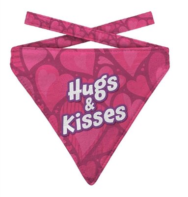Plenty gifts bandana hond hugs & kisses roze