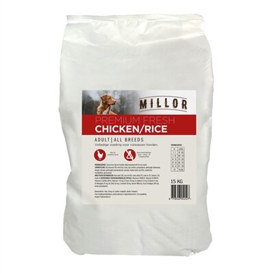 Millor Premium Extruded Fresh Adult Chicken / Rice 15 KG
